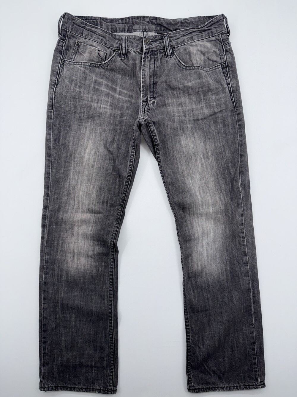 Buffalo Jeans Mens 32 Black Wash Straight Leg Pants David Bitton 